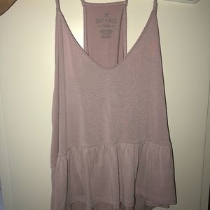 Soft pink American Eagle peplum tank
